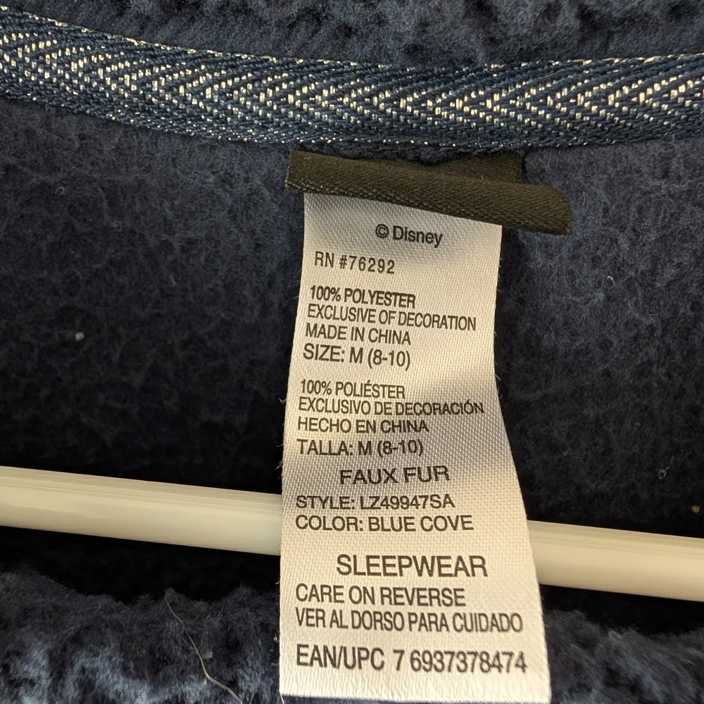 Disney Navy Faux Fur Sherpa Sleep Shirt with Cream Trim - Picture 4 of 5